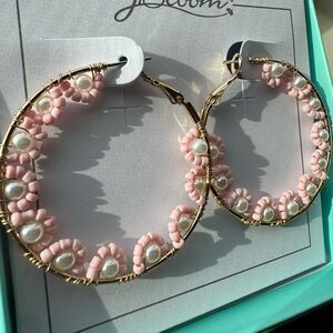 Jbloom Pink and Gold Hoop Earrings